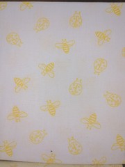 Lot of baby themed Fabric, bees and animals, yellow and white, 1lb 2oz