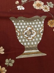 48″x 63″ Cloisonne Collection Fabric 5th Avenue Designs Vase Peony Bowl Flower