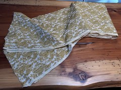 Vintage 1960’s Brocade Fabric in Gold Thread Floral Design -5 1/2 yards