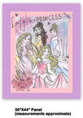 Princess Fabric 36″ X 44″ Panel Girl is a Princess Cotton CP55018