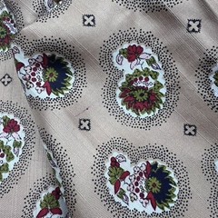 Vintage Loomskill Inc 4 Yards x 45” Paisley Floral Beige Satin Fabric