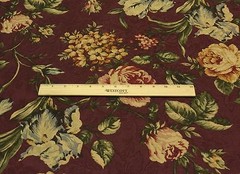 RICHLOOM FLORAL WINE RED VINE DRAPERY CURTAIN CUSHION FABRIC BY THE YARD 54″W
