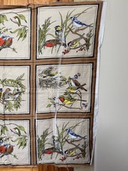 Vintage Piece unused FABRIC signed BIRD LAND all VAT Colors Screenprint 36×30
