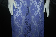 Crochet Lace Nylon Knit Fabric Floral Deep Periwinkle color by the yard