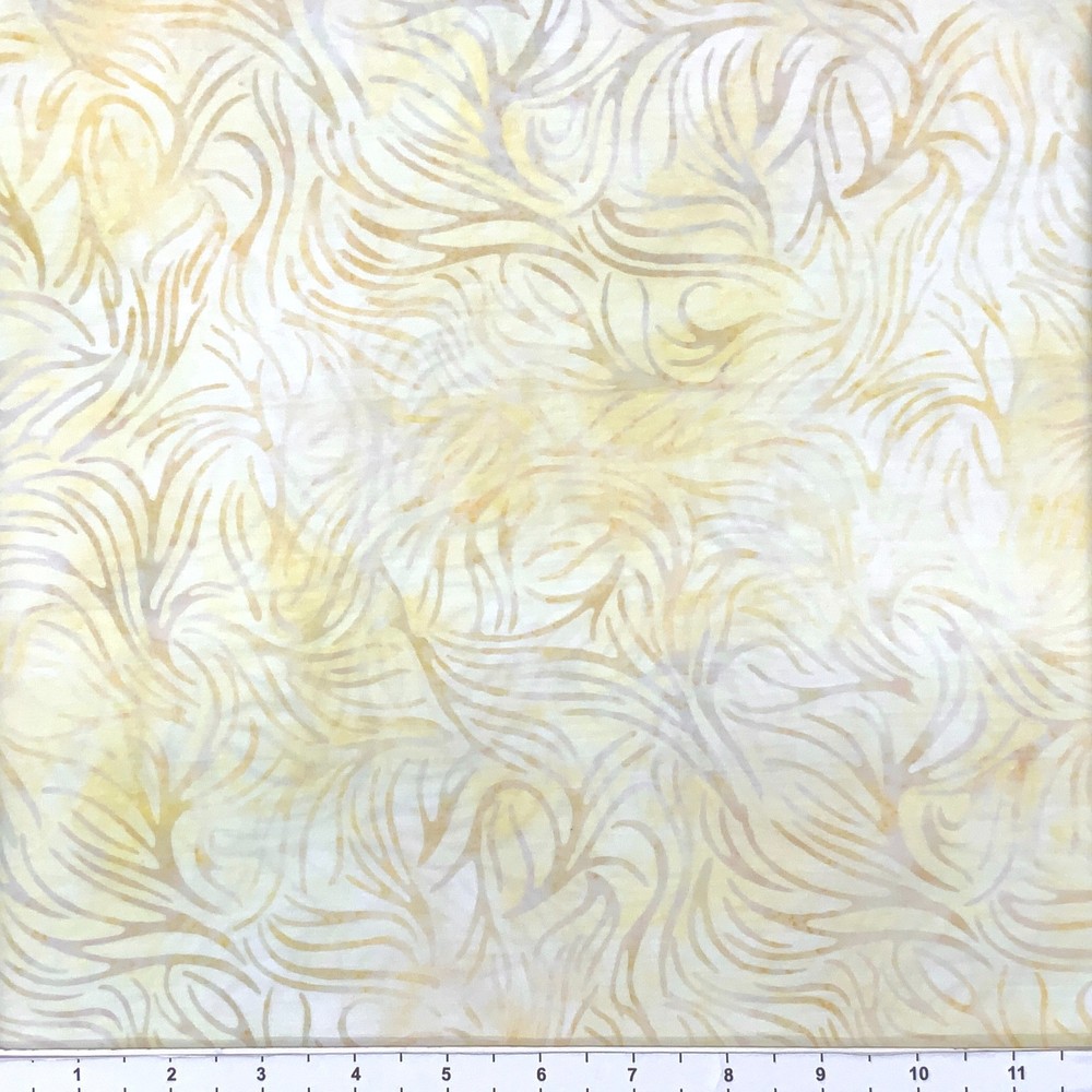 1 Yard Cut of Lunn Fabric Actin Batik 100% Cotton 2932 Cornsilk Yellow Brown