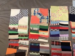Set Of 130 Bowtie Pattern Quilting Pieces Multi Colors 7.5” Squares
