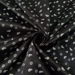 1yardX1.48meter Retro Floral Paisley Satin Fabric Silky Scarf Lining Material