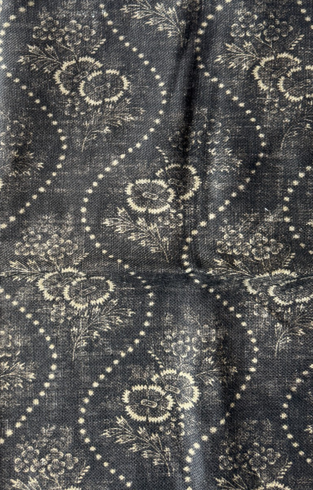 Ralph Lauren Etienne Floral Vintage Black Designer Fabric Remnant 24″x24″