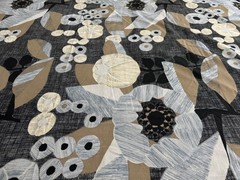 NEW VINTAGE GREY NEUTRAL MID CENTURY MCM GEOMETRIC FABRIC 3.5 Yards x 54″