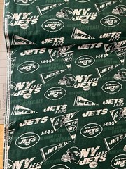 NFL New York Jets Football Cotton Fabric 1/2 Yard (18 By 58”) New