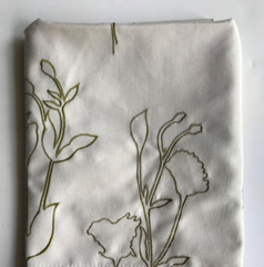 Groundworks Ventana Garden Grass Teal 24″x24″ Fabric Remnant