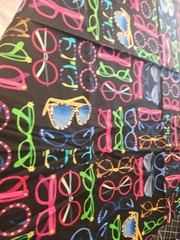 27×30 Piece 100 Cotton Black With Neon Sunshades Pink Green Blue Quilting sewing