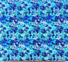 Polyester Spandex Fabric Colorful Streaks & Swirls- Blue Green Purple -1/2 Yard