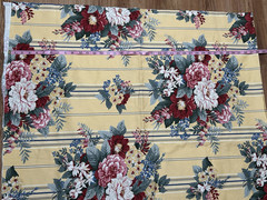 Ralph Lauren Upholstery Fabric 77 X 42.5 Yellow Red Floral Blue Stripes