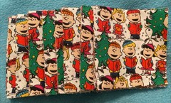 Lot Of 118 Fabric Squares for Quilting Cotton Christmas Peanuts 4 1/2 X 4 1/2
