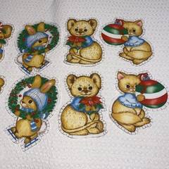 Vintage Santa’s Helper Fabric Panel Pre cut Dolls Christmas Ornaments Cut & Sew