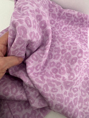 Vtg 3+ Yd 46X114 Lavender Purple ANIMAL PRINT Light Cotton FABRIC Leopard Quilt