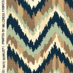 Mill Creek Nate Berkus AHMAR Chevron SEAPORT Blue Cotton Drapery Pillow Fabric