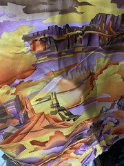 Quilt/Pillow Fabric Luana Rubin The Enchanted Desert Orange Purple Modern 1001