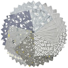 Precut Fabric Squares Quilting Cotton Bundles 42 PCS 5×5 Inch Charm Packs Gray