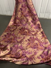 Purple Gold Copper Metallic Brocade Fabric 60” Width Sold By The Yard