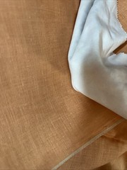 Vintage Handkerchief Linen Fabric Orange Sherbet Light 31.5″ W x 18″ L SBFHY