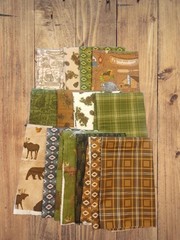 14 Half Yards -Assorted Pine Grove Wildlife Cotton Half Yard Bundle