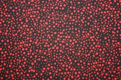 Loralie Harris CONFETTI Cotton Fabric 1.83 Yards Red Spots on Black HTF RARE