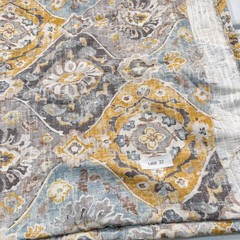 convington upholstery fabric cotton gray yellow floral louts 55×98 2.75yards