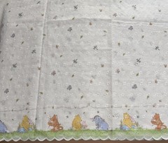 Vintage Winnie the Pooh Scalloped Eyelet Single Border Ivory 69″ x 44″ #1