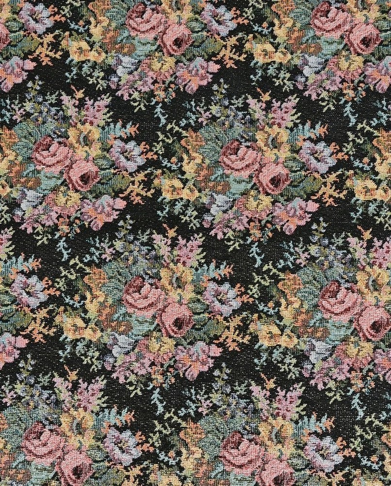 1m x 1.50m Tapestry Roses Black Sold By The Metre Flowers