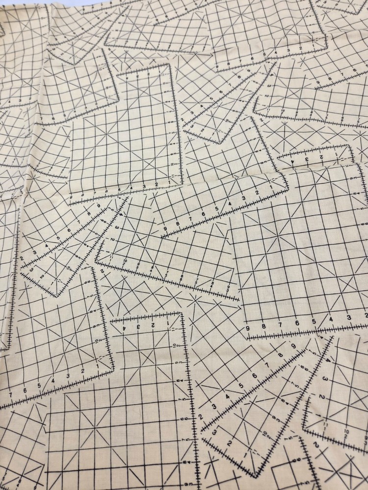 Graph Paper Quilting Cotton Fabric Karen Combs for Blank Textiles 1 yard