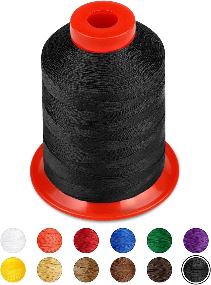 1000 Meters FIVEIZERO Extra Strong Upholstery Thread,Black Bonded Nylon Black