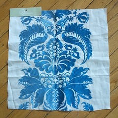New VERVAIN Rxclusive Pattern Sample Fabric 100%Linen Floral Square Lot Of 2