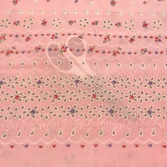 Vintage Faux Puff Printing Eyelet Single Border Cotton Blend by the HALF YARD