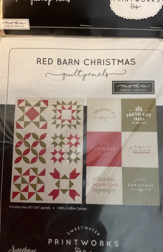 Red Barn Christmas Panel by Moda, 55540-11P