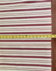 WAVERLY – GENERAL STORE TICKING STRIPES, 55″ x 43″ Burgundy tan upholstery