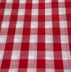 Red & White Gingham Cotton Fabric 1/2 yard x 44″ Crafts Sewing Projects