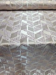 PINK ROSE GOLD Triangle Brocade Fabric Sold By The Yard Textured Metallic Fabric