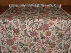 Curtain Upholstery Fabric Chanterelle Wineberry Ornate Bird Floral Cushion Blind