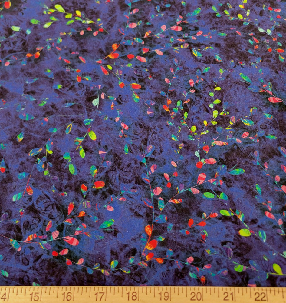 Blue Floral Digital Floral Light Cotton Sateen Lawn! Venice by Kaufman Fabrics