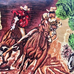 Western Cowboy Cotton Fabric S Shamash and Sons 40×34”