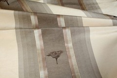 Serengeti Stripe, a silk and linen woven high-end decorator material in neutrals