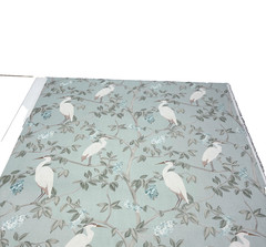COVINGTON HERON MINERAL BLUE BIRD FLORAL MULTIPURPOSE LINEN FABRIC BY YARD 55″W