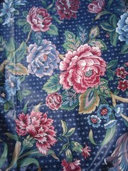 VTG~Chintz~Stanley King Studio VAT DYE~Screen Print~TEFLON Finish~56″ x 120″~