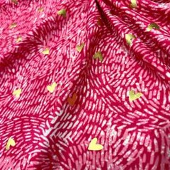 Spandex Fabric Golden Hearts background Pink Stretch 60″ W by Yard for Swimwear