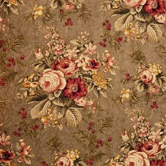 Vintage Richloom Floral Cotton Jacquard OLIVE Green Drapery Pillow Fabric BTY