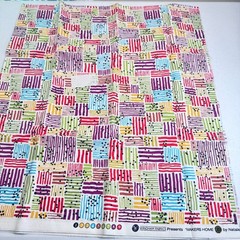 windham quilting cotton fabric stripes squares multicolored 38×43 1 yards