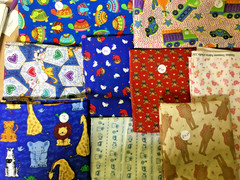 Lot of Fabric, children themed, bears, turtles, trucks 9 prints 2 lbs.
