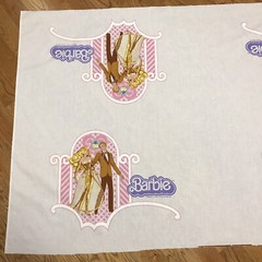 Vtg Superstar Barbie Ken Pillowcase Fabric Panel Golden Dream Elegance 1981